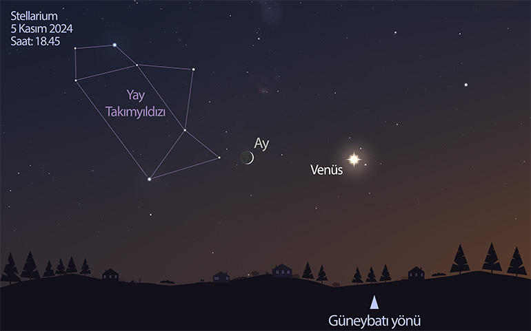 5 Kasım'da Venüs ve Ay yakın görünümde