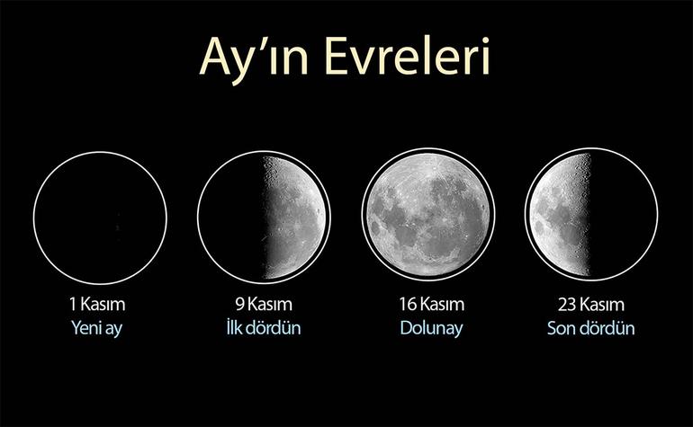 Kasım 2024'te Ay'ın Evreleri Kasım 2024'te Ay'ın Evreleri