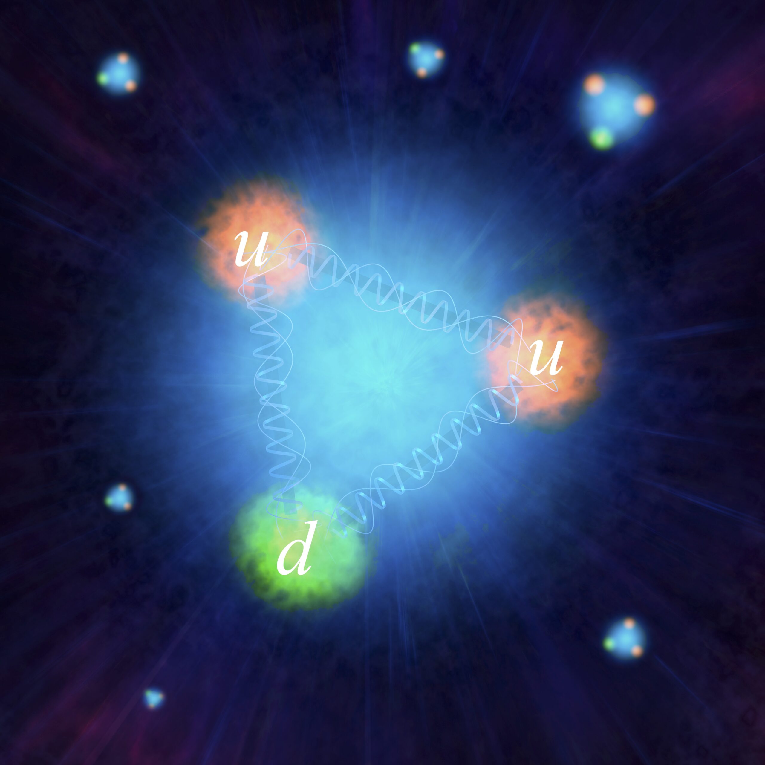 F0324007 Artwork of the structure of a proton scaled